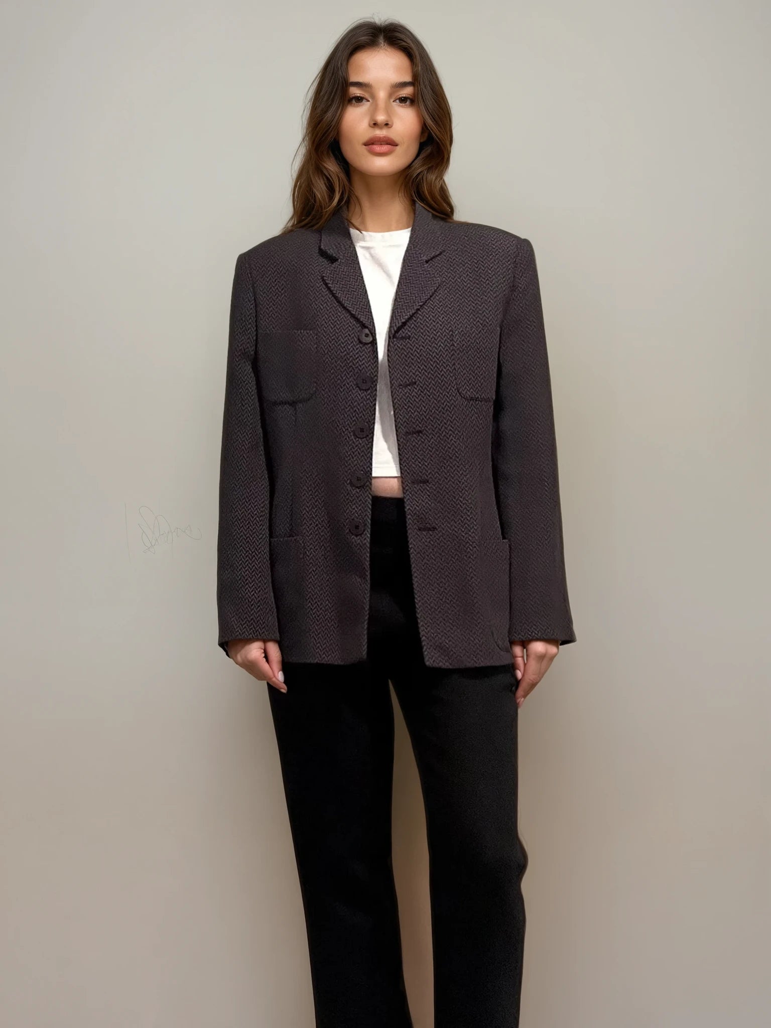 Armani Brown Zig Zag Blazer