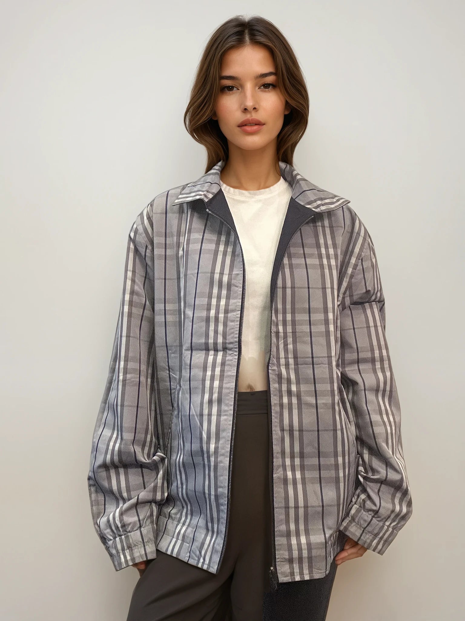 Burberry Nova Check Reversible Navy Bomber