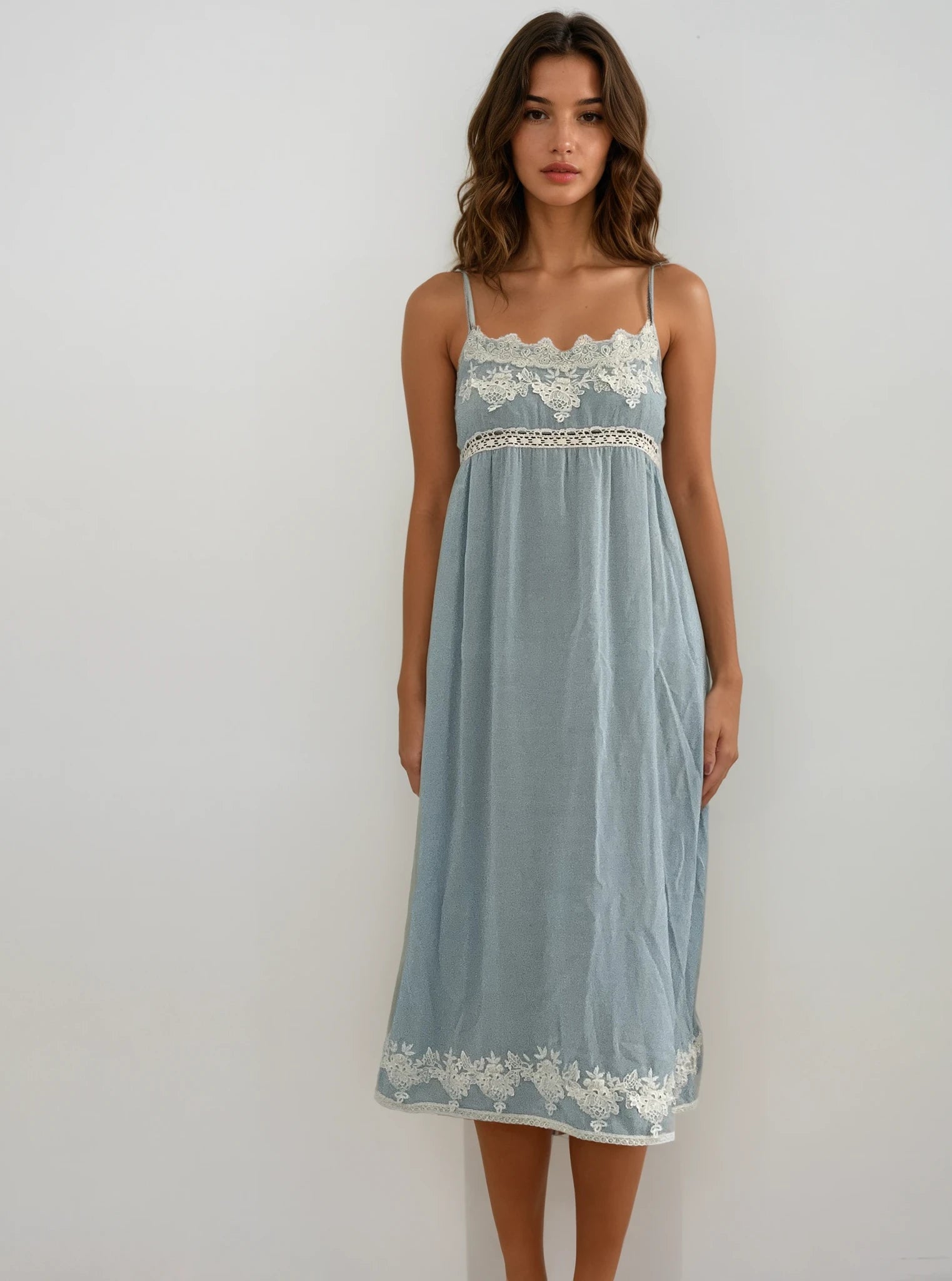 Blumarine Blue Midi Dress No Standing NYC Blumarine Blue Midi Dress No Standing NYC