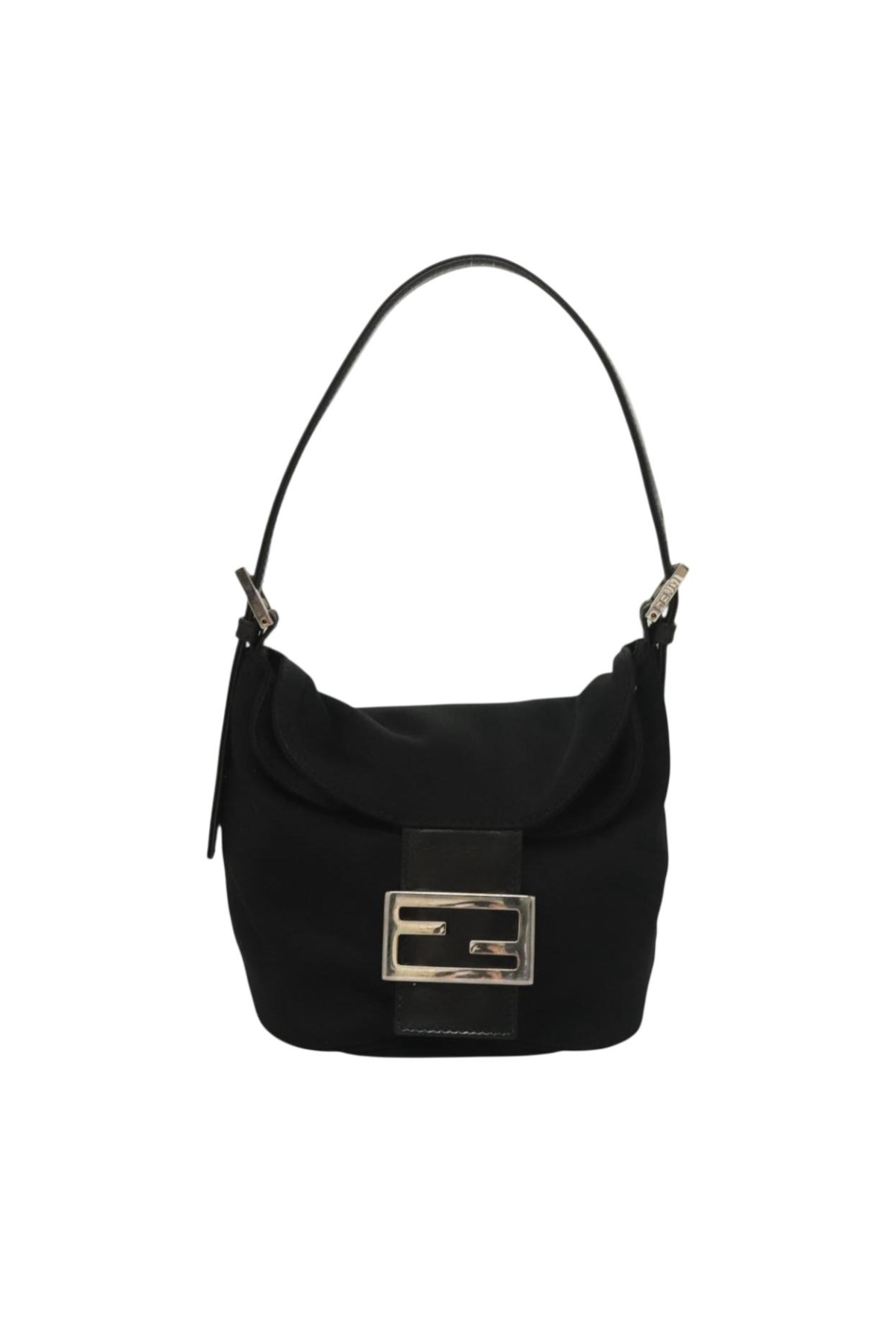 Fendi Black Rounded Baguette