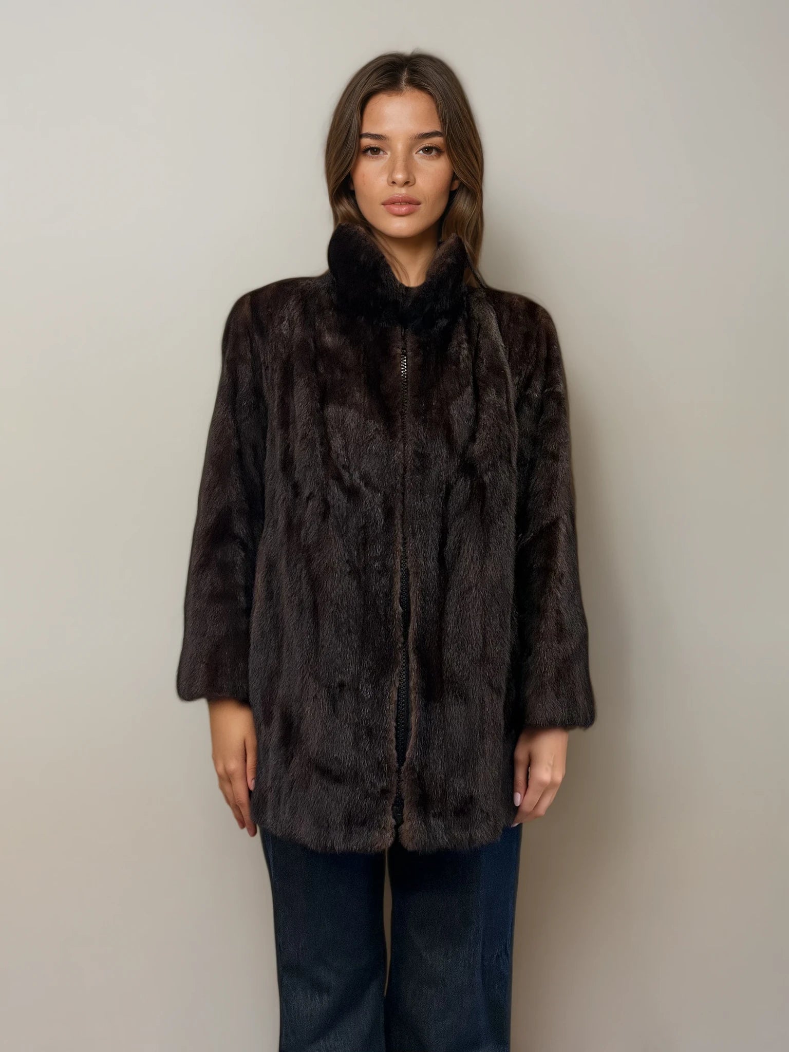 Brown Mink Fur Coat