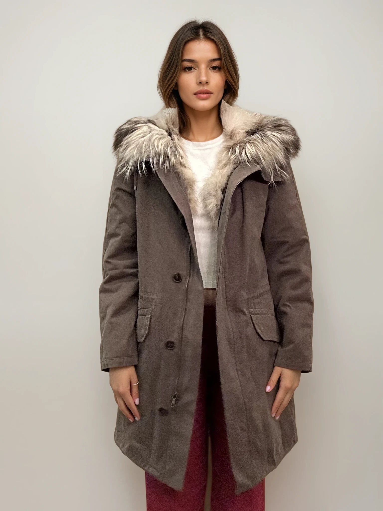 Yves Salomon Green Coat