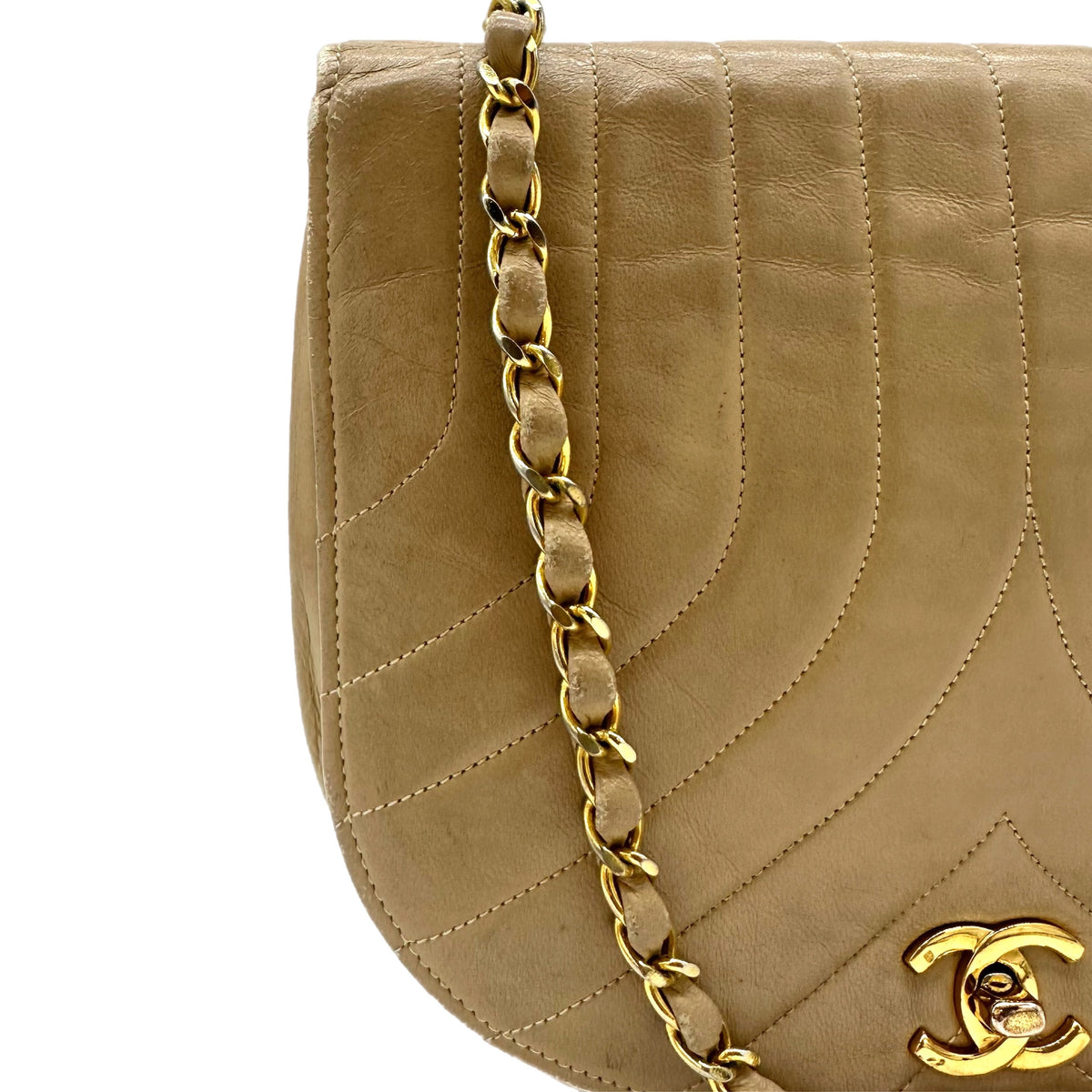 Chanel tan flap online bag