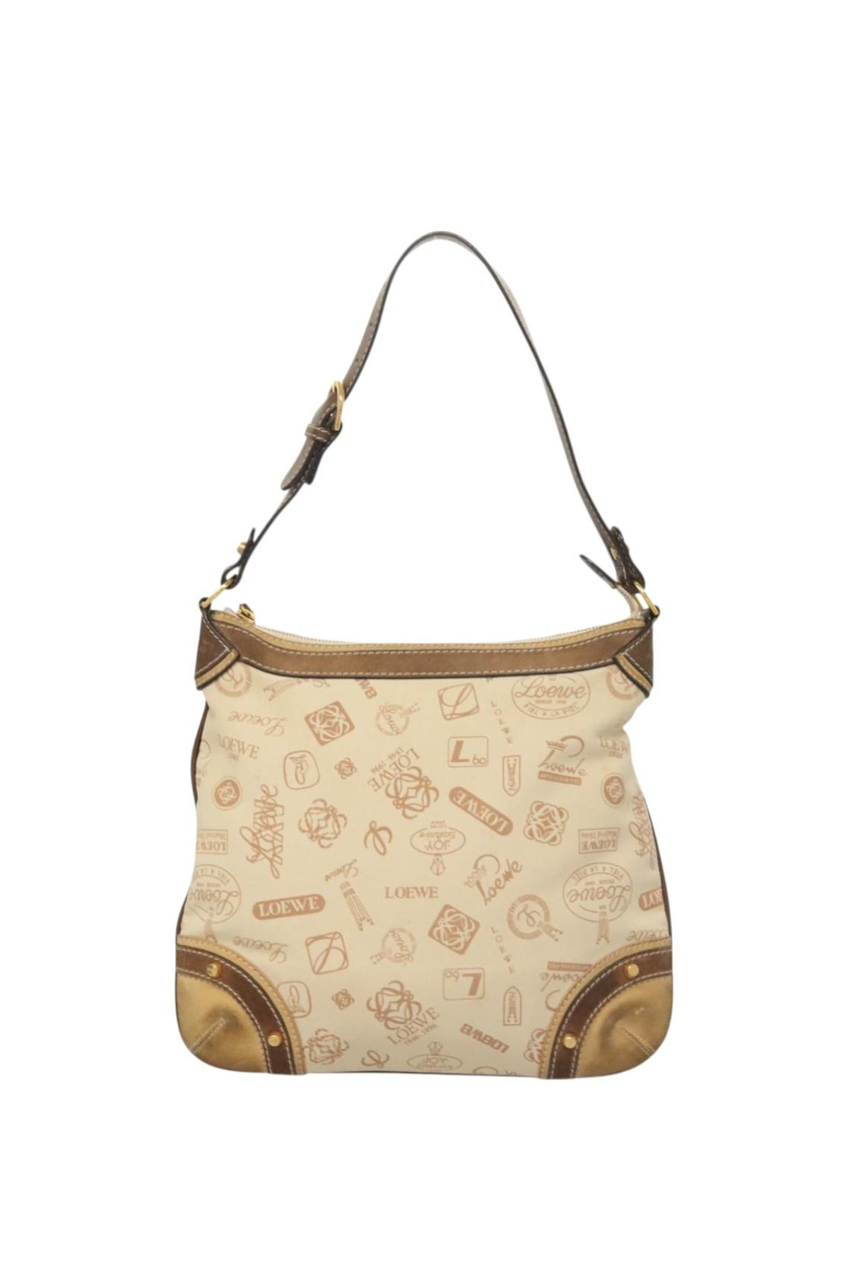 Loewe Cream Spellout Shoulder Bag
