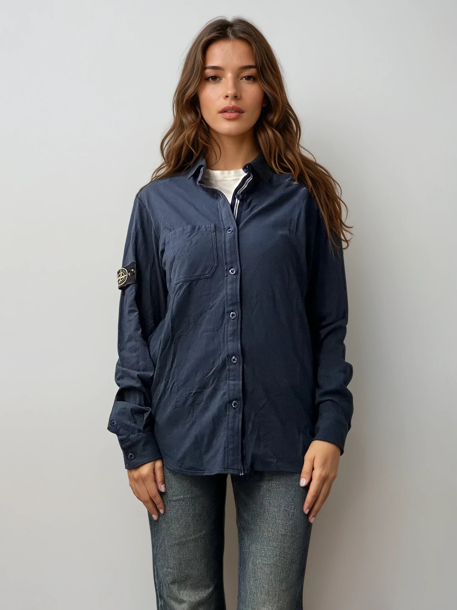 Stone Island Navy Button Down