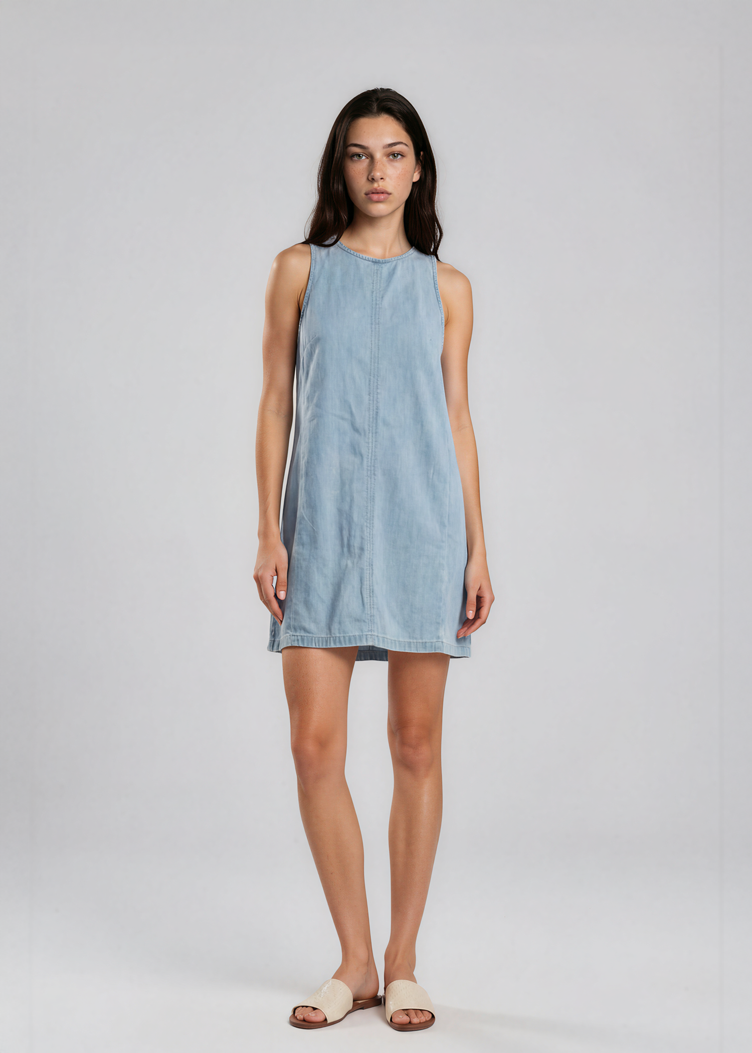 ck denim dress Calvin Klein Mini belt loops Color:Pink Peach - Katelyn block colour Brown Button-Front Sweater Mini