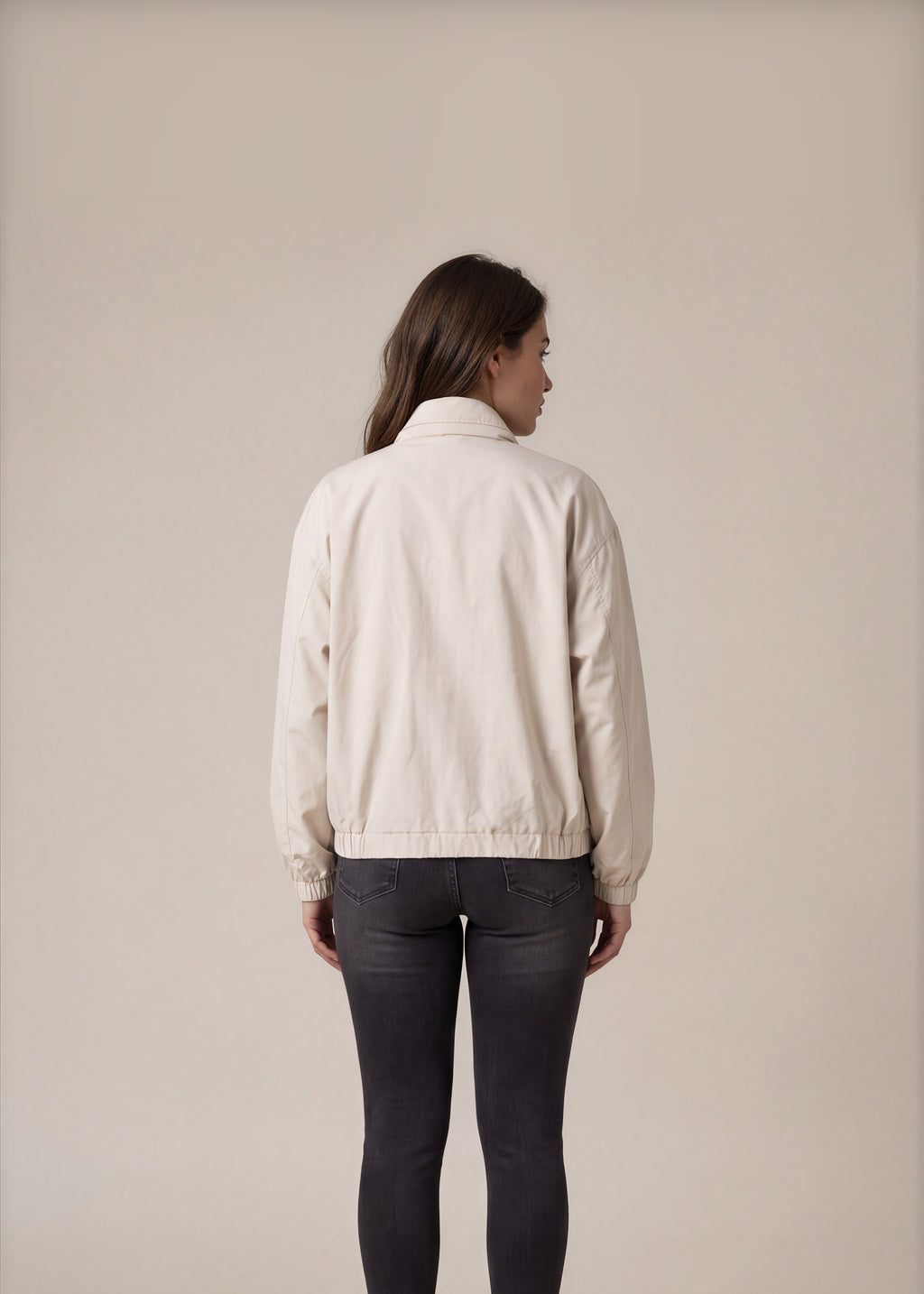 YSL Cream Bomber Jacket back