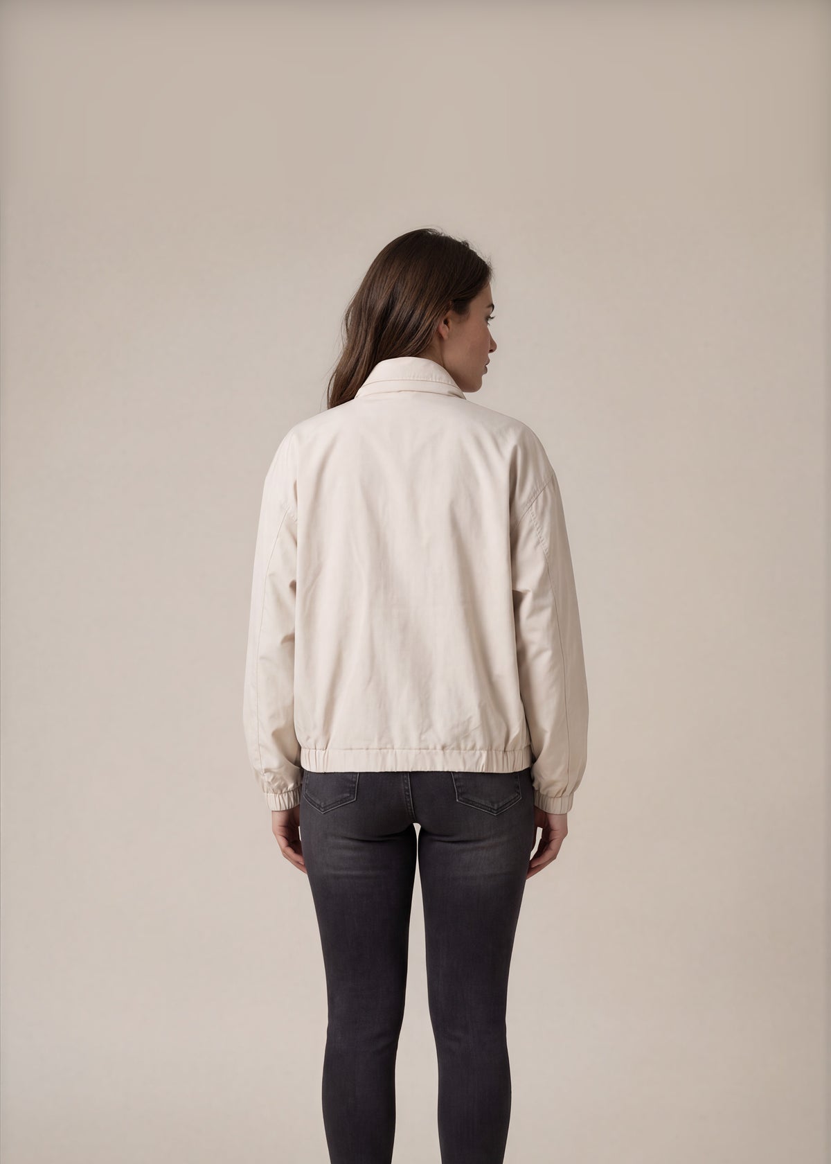 YSL Cream Bomber Jacket back