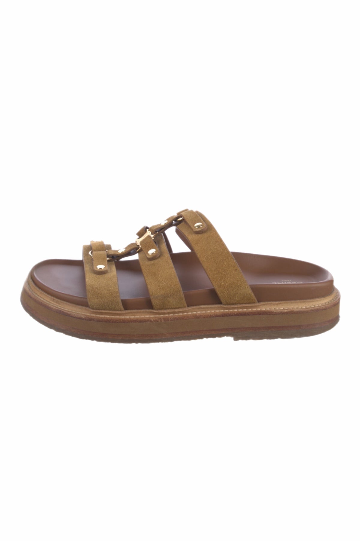 Celine Green Suede And Leather Sandals