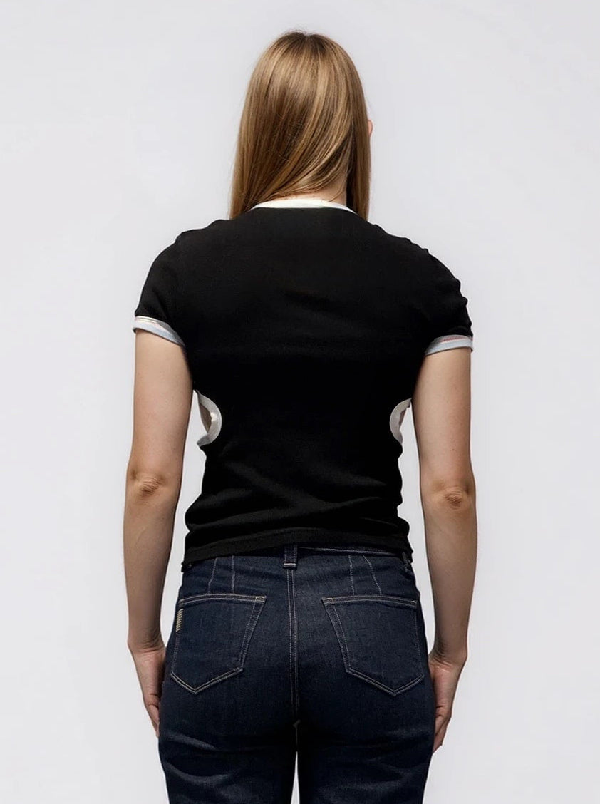 Courreges Cut-Out Contrast Tee