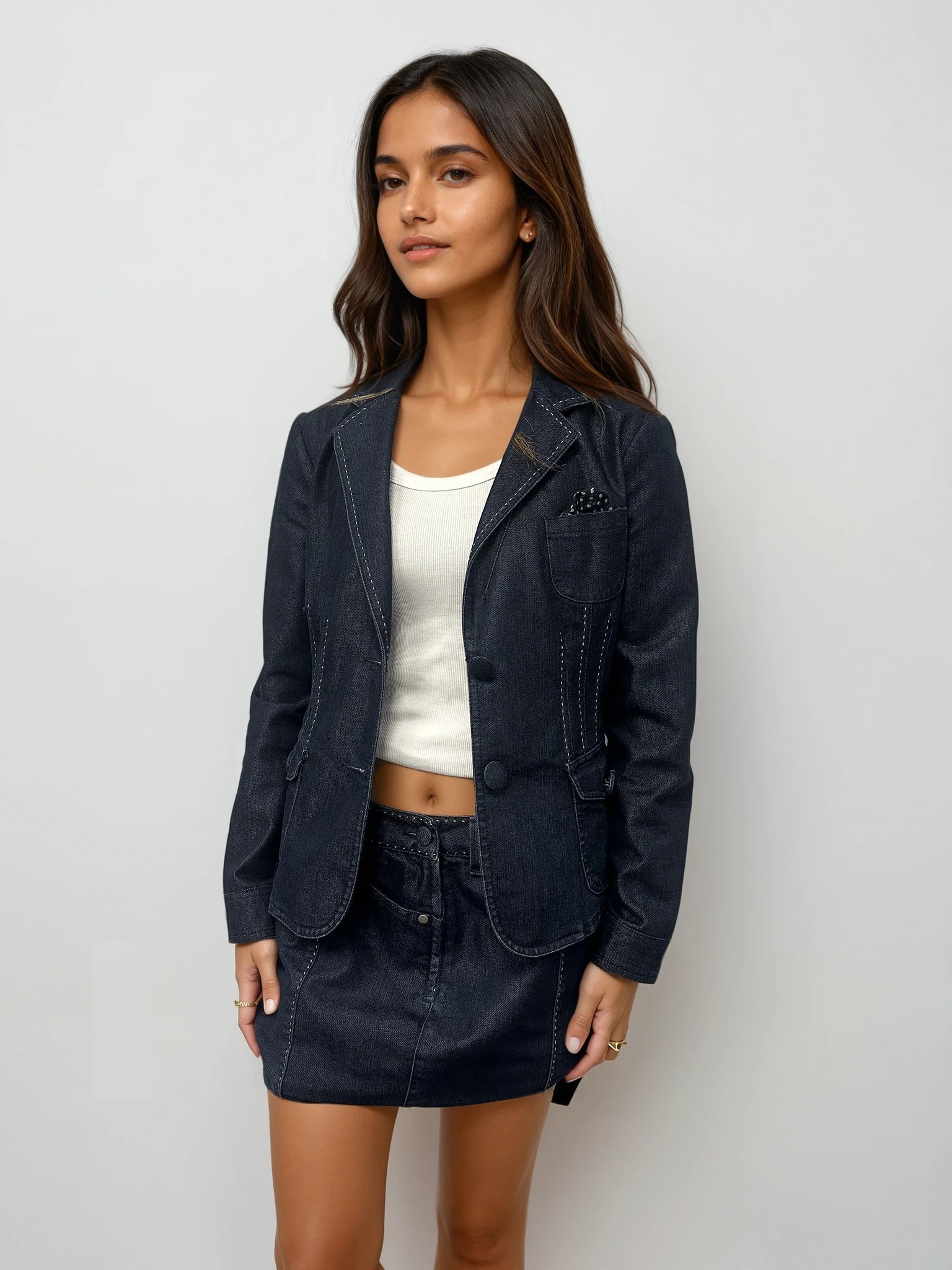 Armani Denim Skirt Set