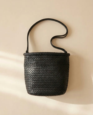 Bottega Veneta Intrecciato Black Bucket Bag