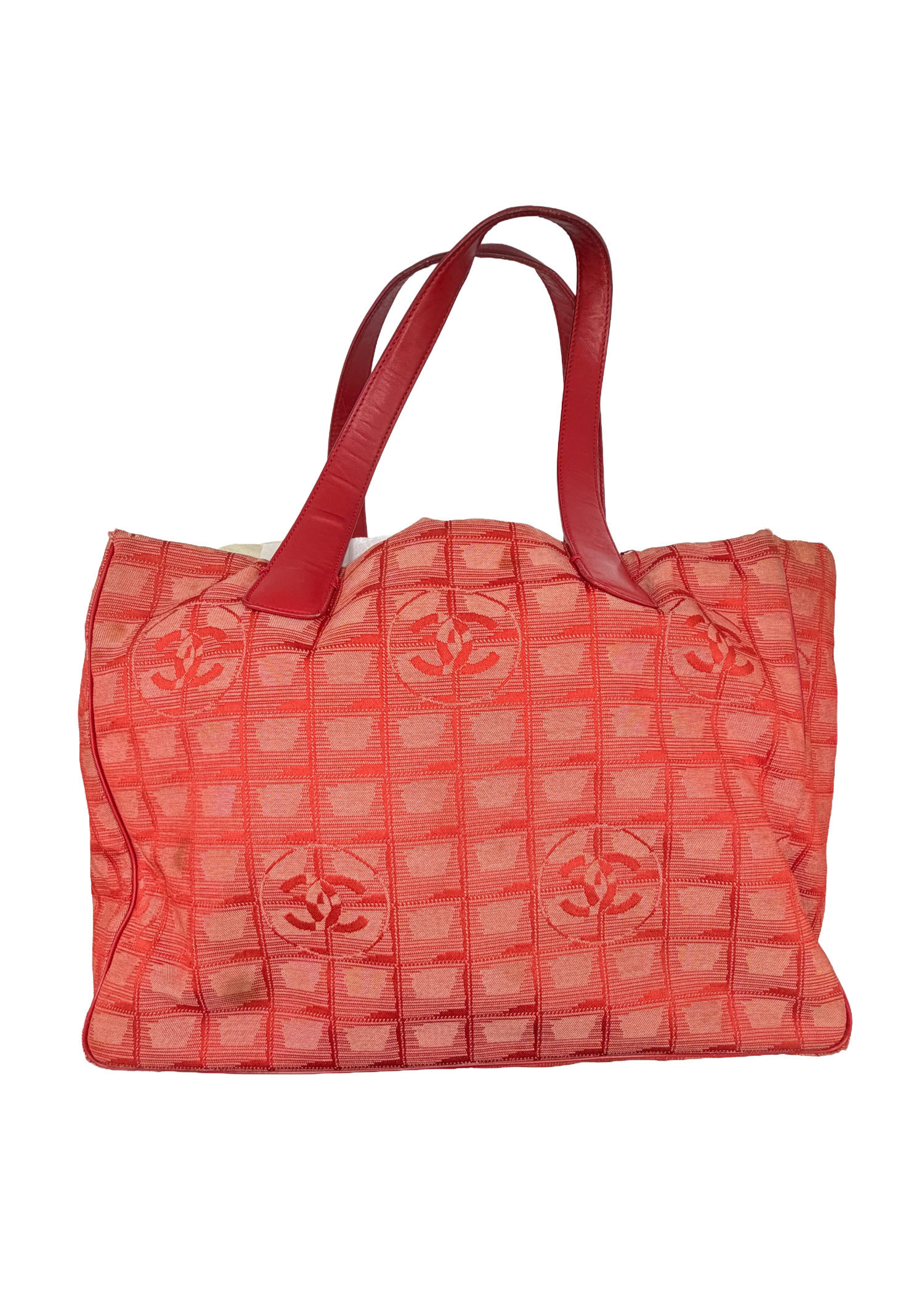 Chanel Red Monogram Travel Tote