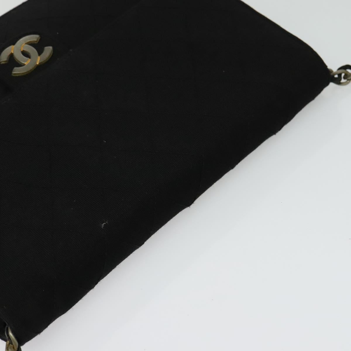 Chanel Black Cotton Flap Bag