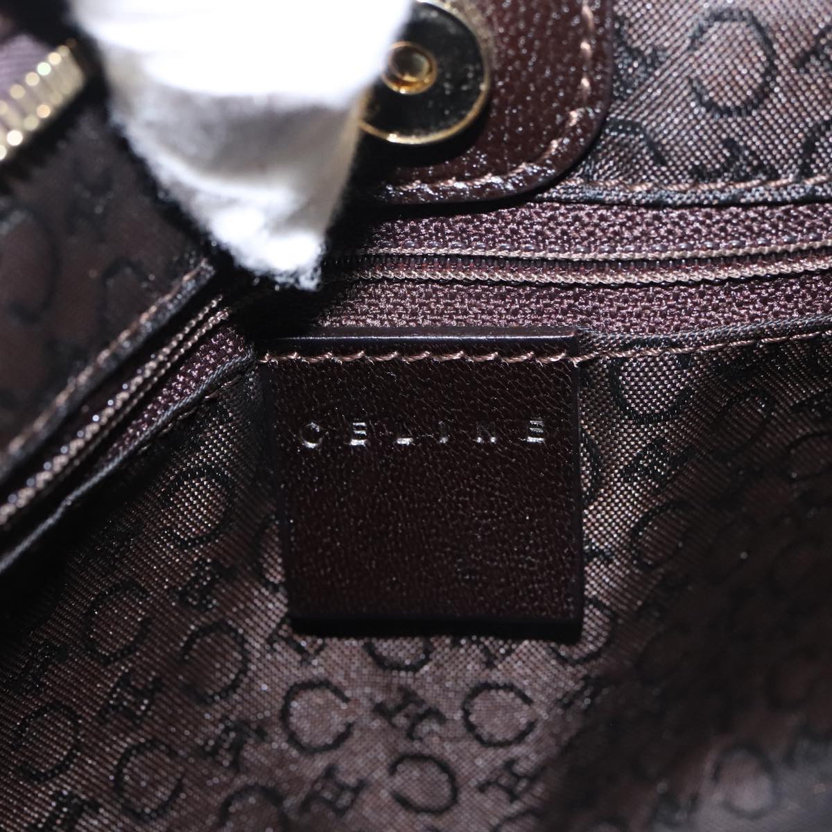 Celine Houndstooth Chain Clutch Bag