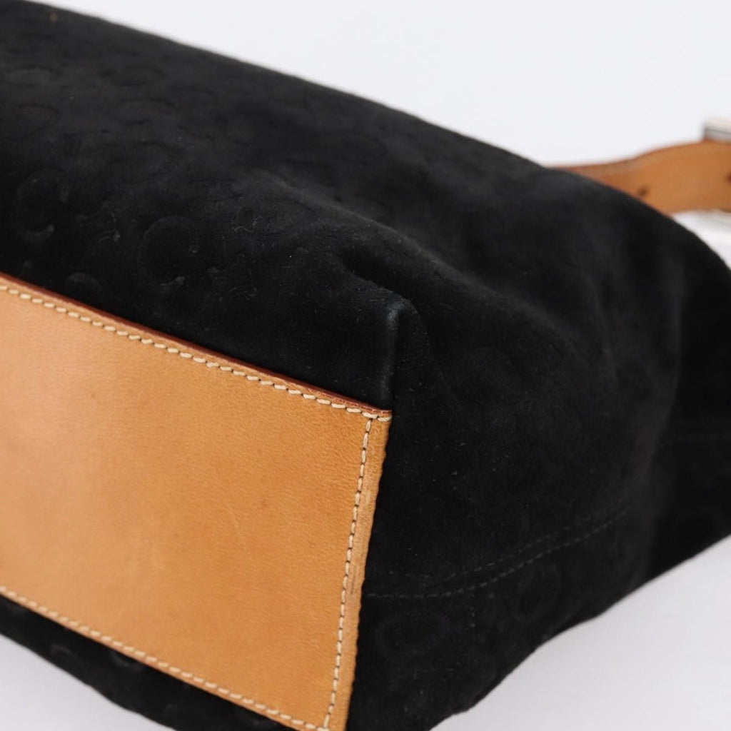 Celine Black Monogram Suede Shoulder Bag