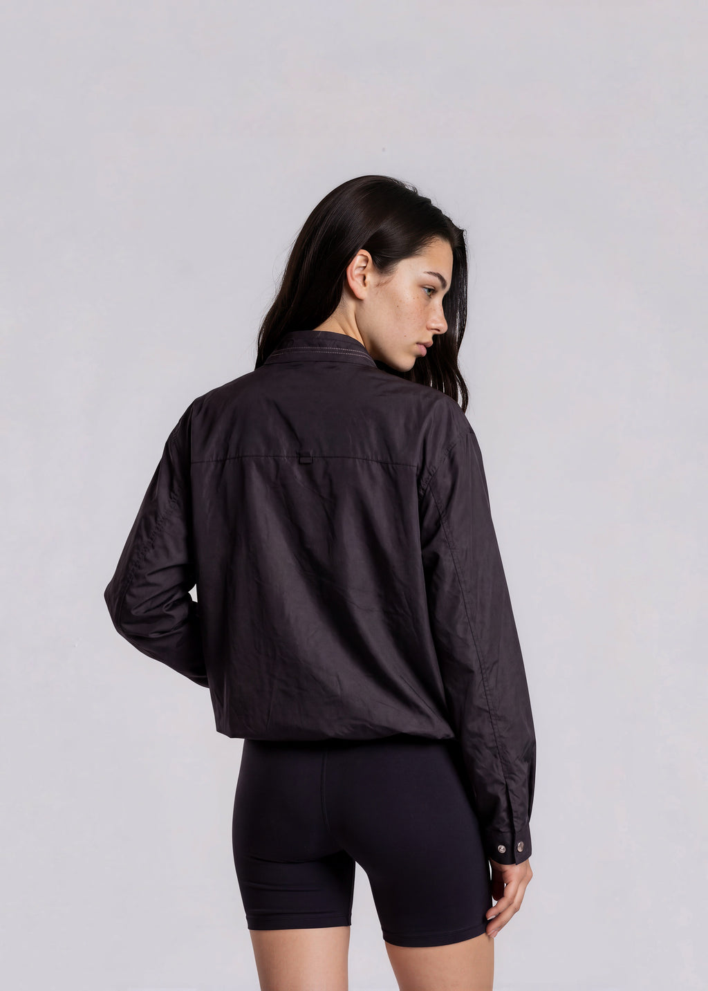 YSL Black Windbreaker Contrast Stitch Bomber