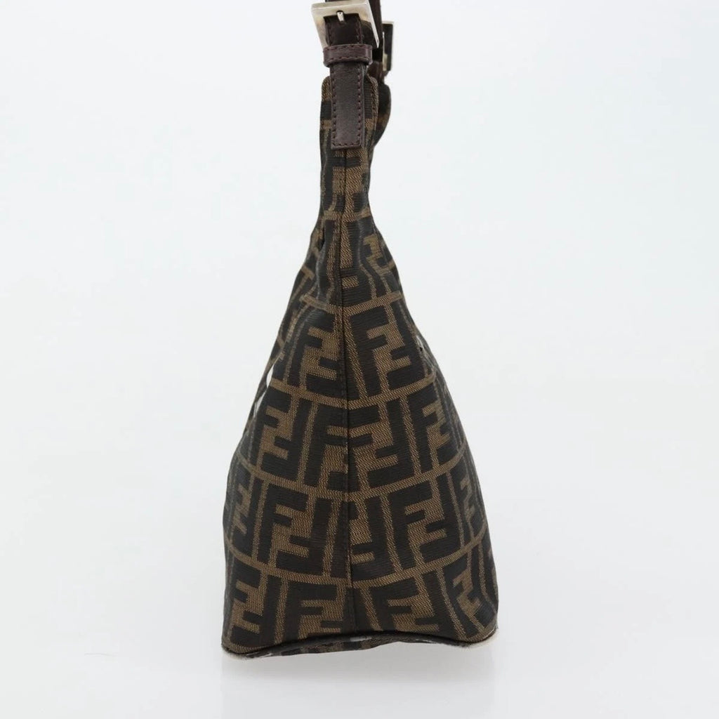 Fendi Brown Zucca Canvas Rounded Baguette