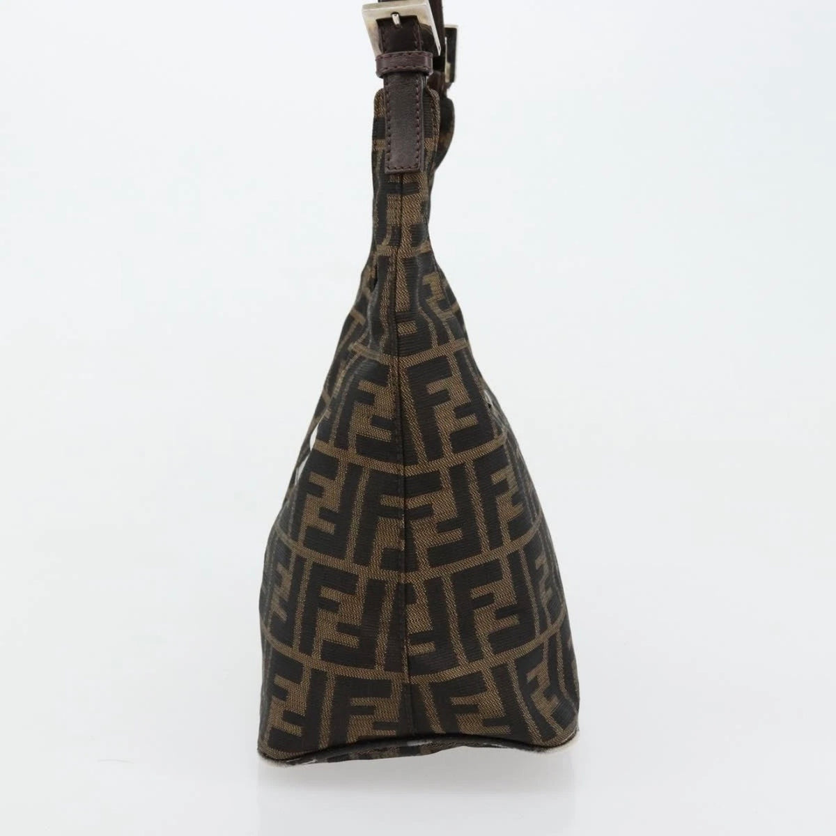 Fendi Brown Zucca Canvas Rounded Baguette