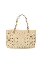 Load image into Gallery viewer, Chanel Cream Preforated Tote
