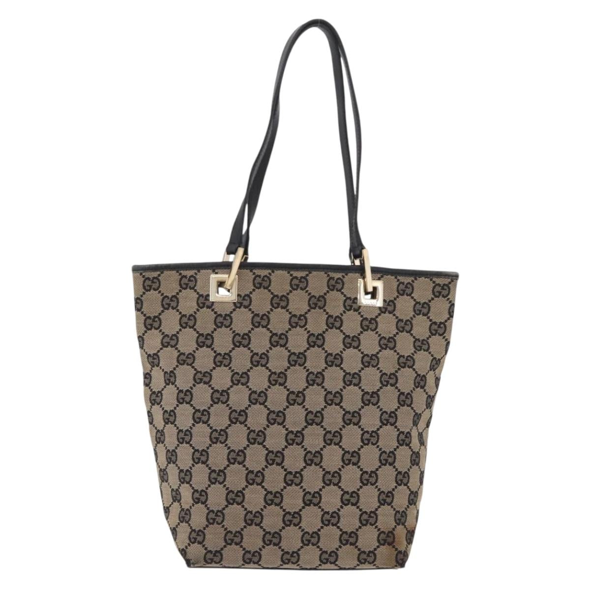 Gucci Tan and Black Monogram Mini Tote