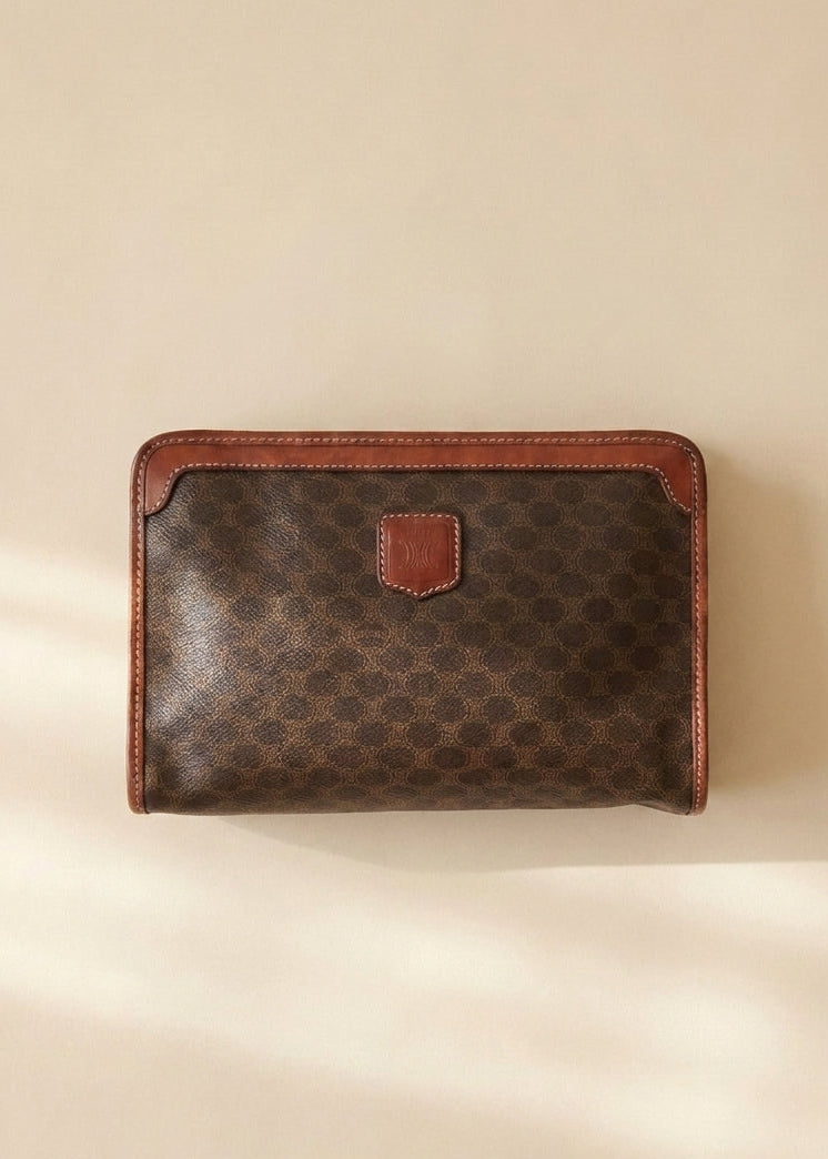 Celine Monogram Leather Clutch