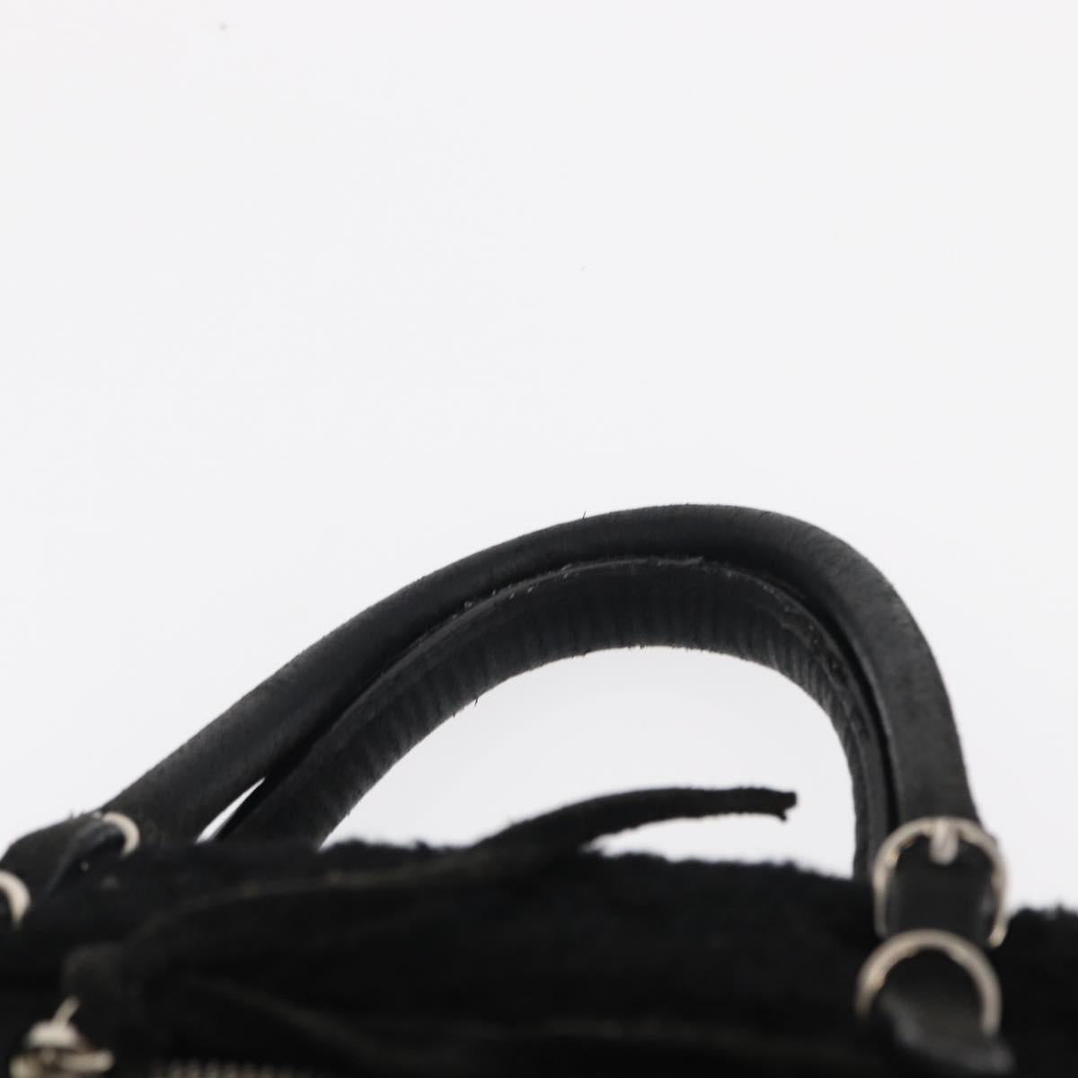 Balenciaga Black Shearling City Bag