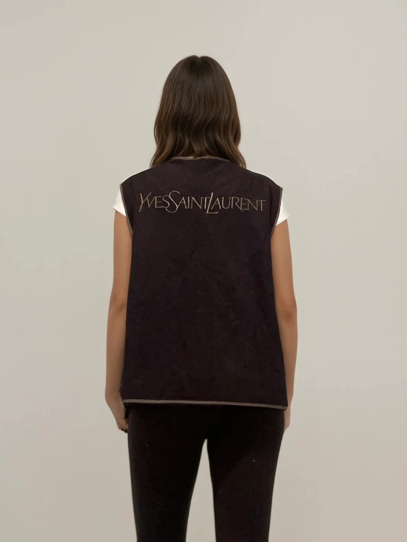 YSL Black Spellout Vest