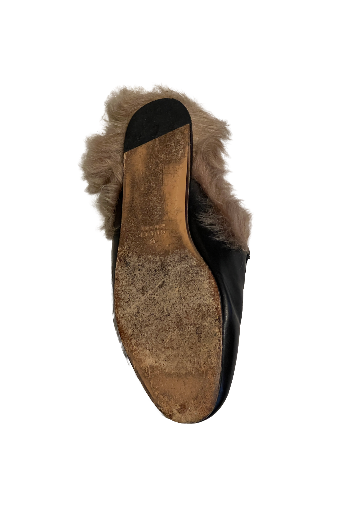 Gucci Black and Fur Loafer Slides