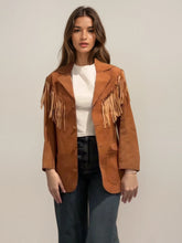 Load image into Gallery viewer, Caramel Fringe Suede Jacket
