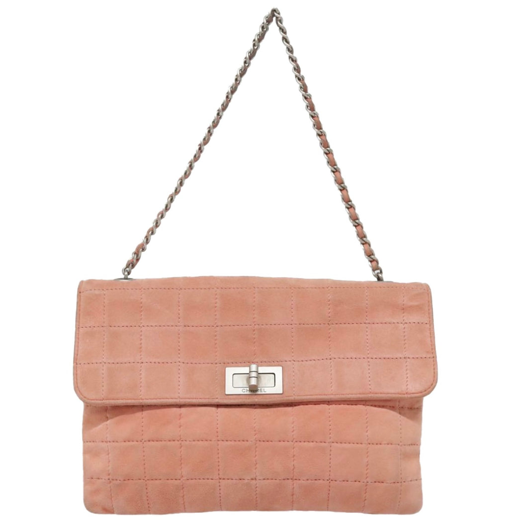 Chanel Pink Suede Flap Bag