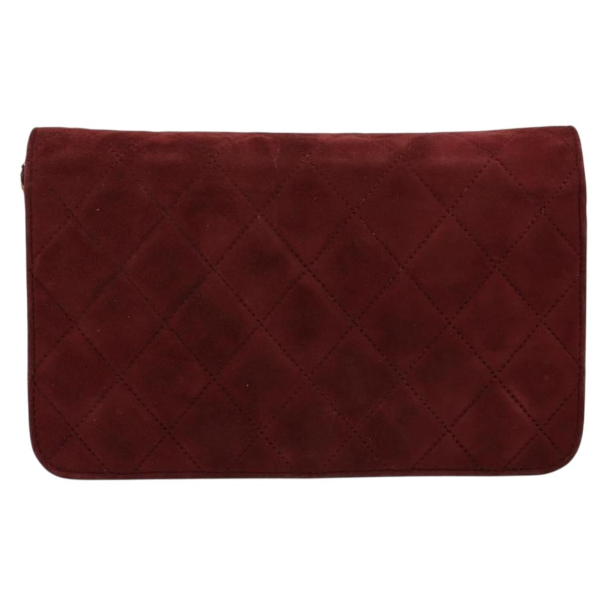 Chanel Burgundy Suede Flap Bag