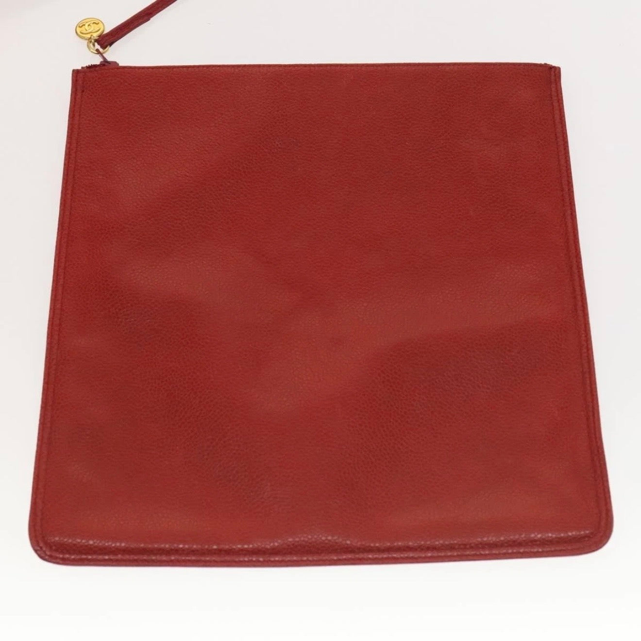 Chanel Red Leather Cutout Tote