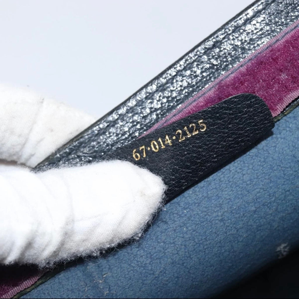 Gucci Navy Monogram Sherry Line Clutch