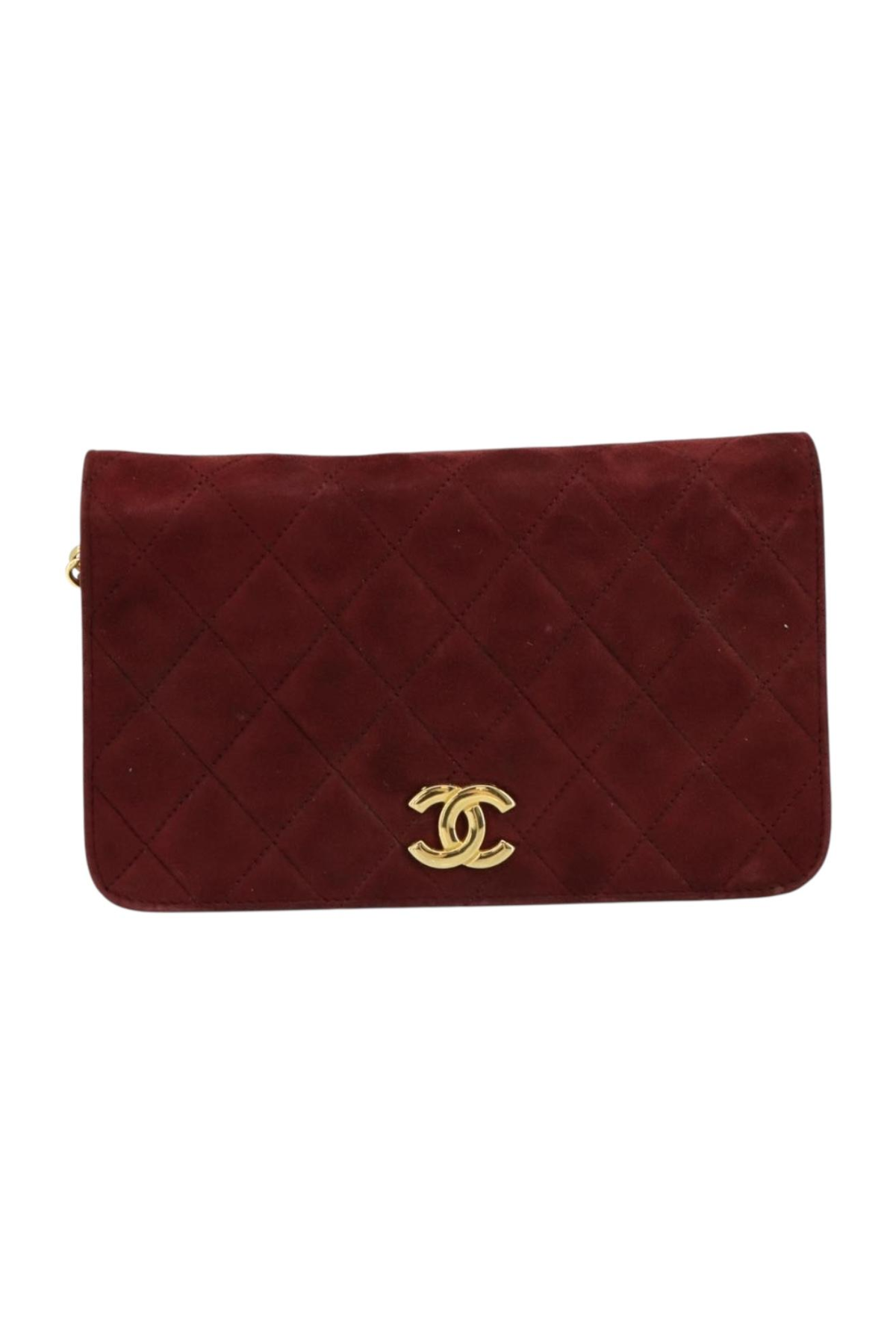 Chanel Burgundy Suede Flap Bag