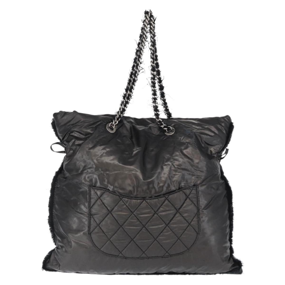 Chanel Black Logo Pillow Tote