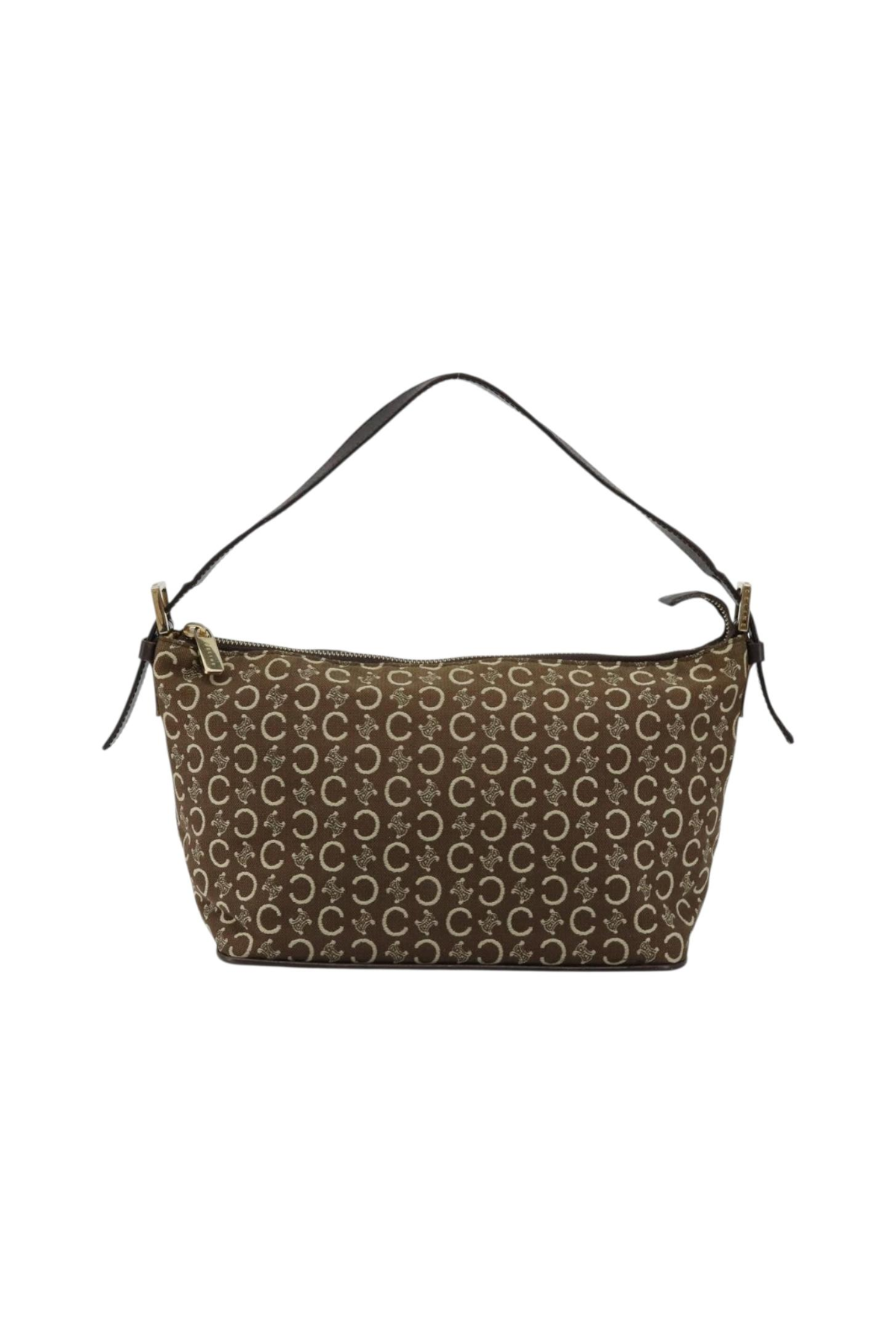 Celine Brown and Cream Monogram Handbag