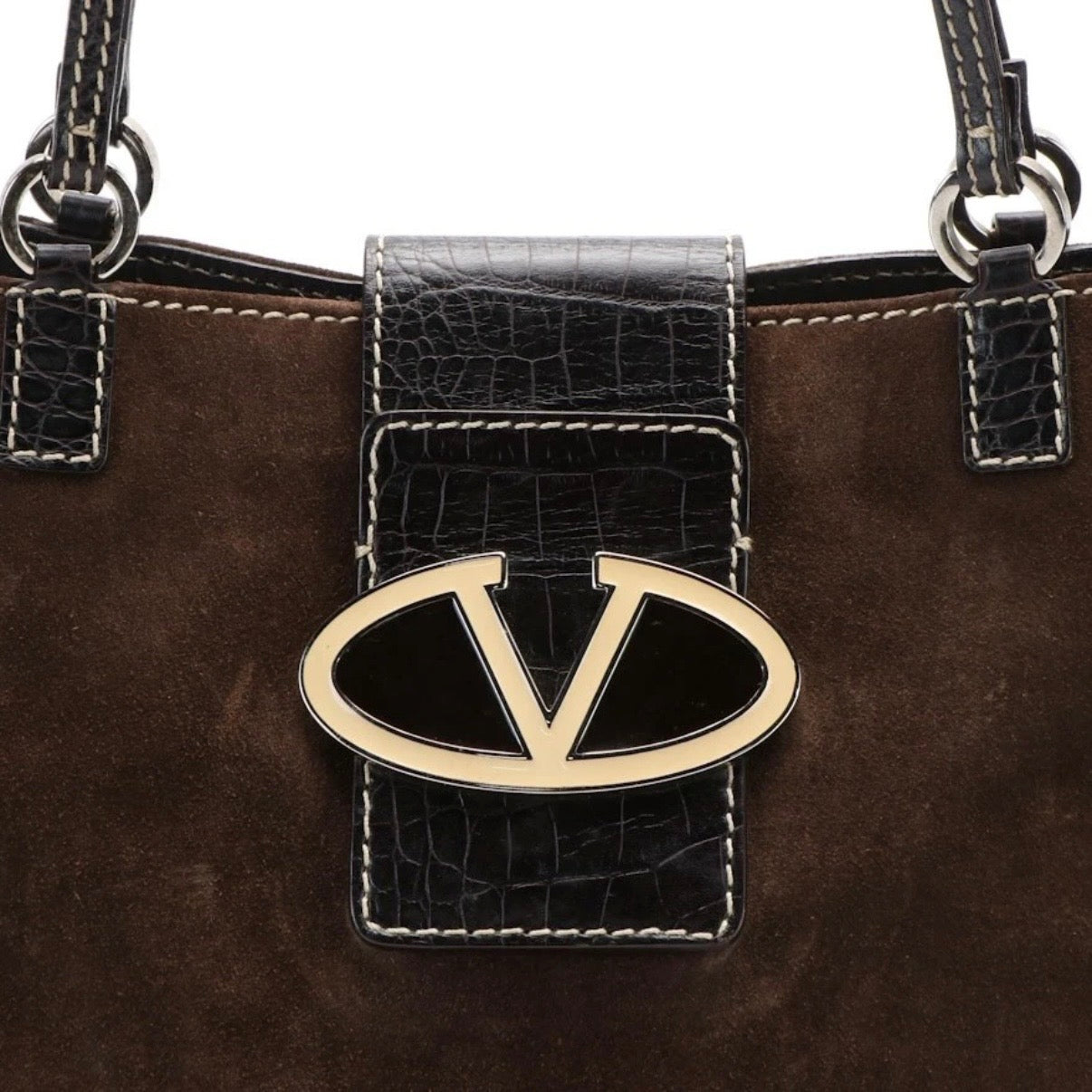 Valentino Brown Suede Tote