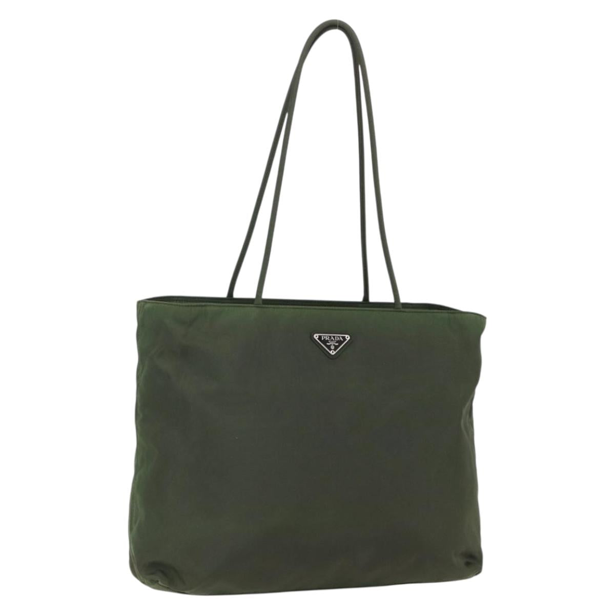 Prada Green Nylon Tote