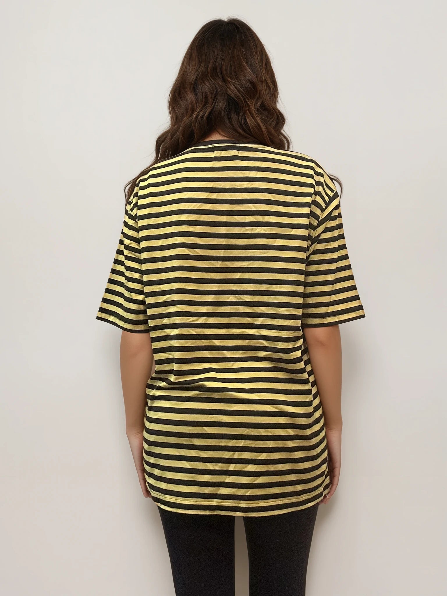 YSL Yellow and Black Striped Tee
