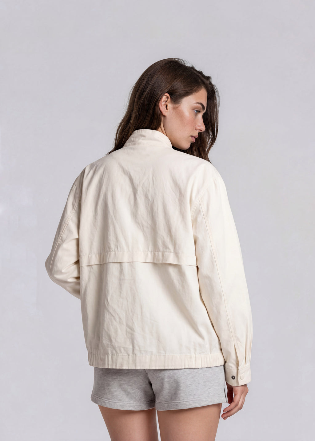 YSL White Windbreaker Bomber