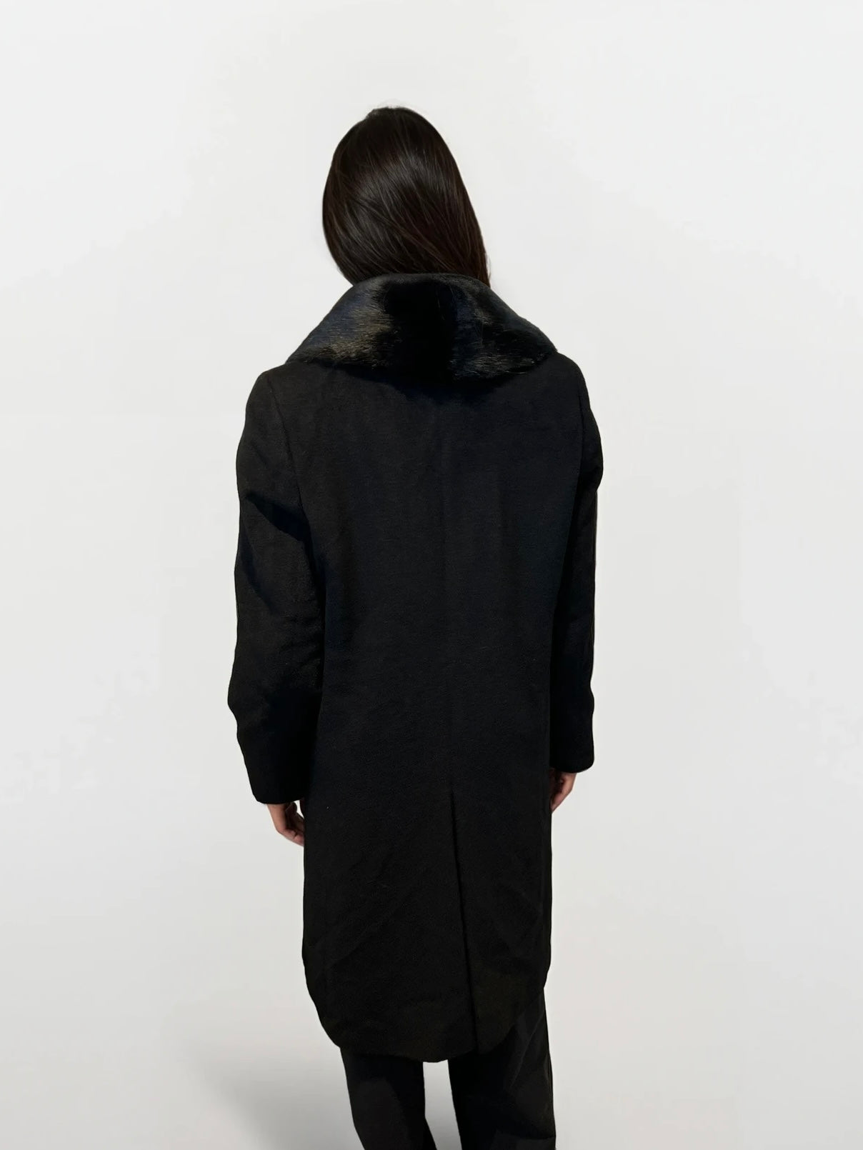 Black Coat with Fur Lining