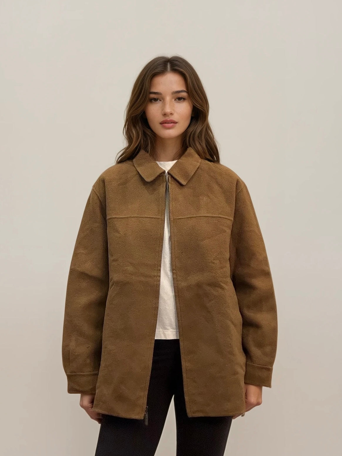 YSL Tan Wool Bomber