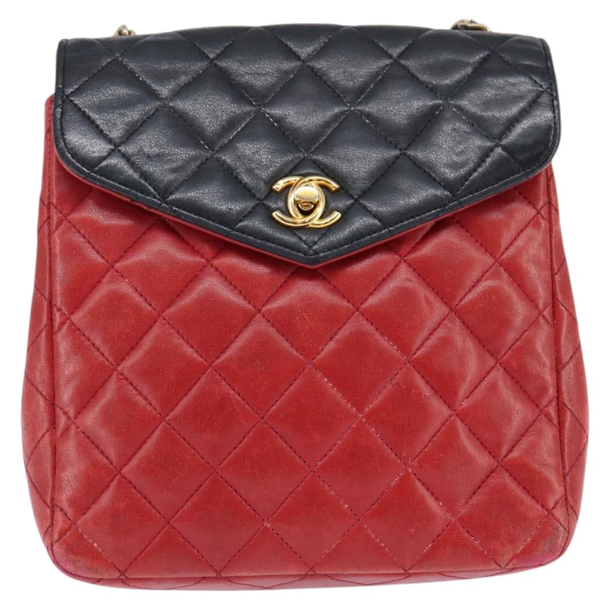 Chanel red and navy crossbody
