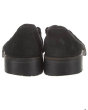 Load image into Gallery viewer, Gucci Black and Silver Suede Loafers Size 9
