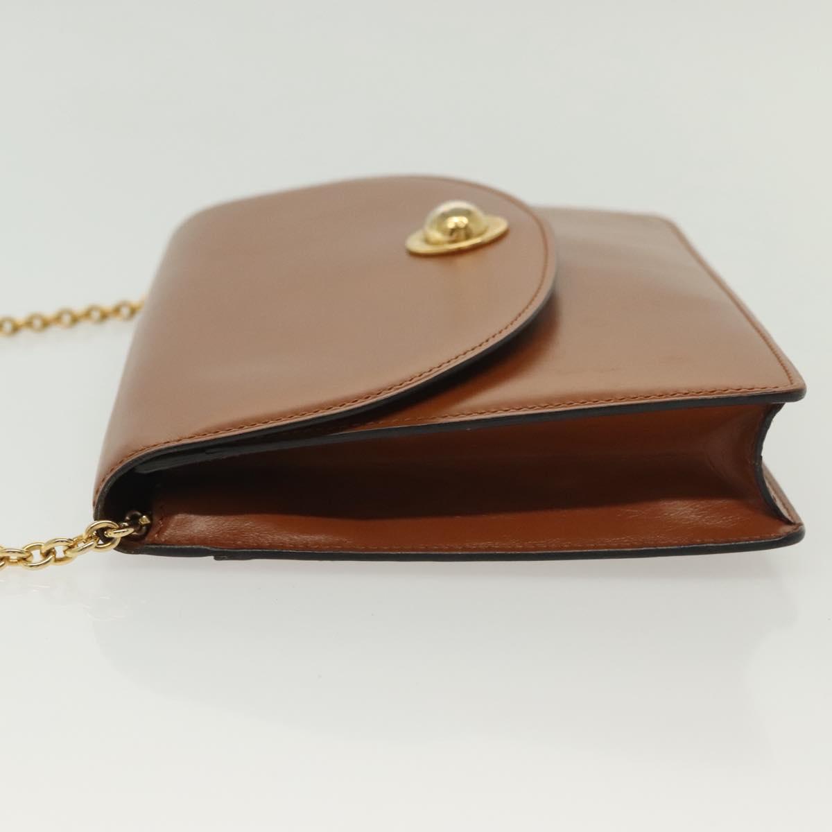 Celine Brown Chain Leather Handbag