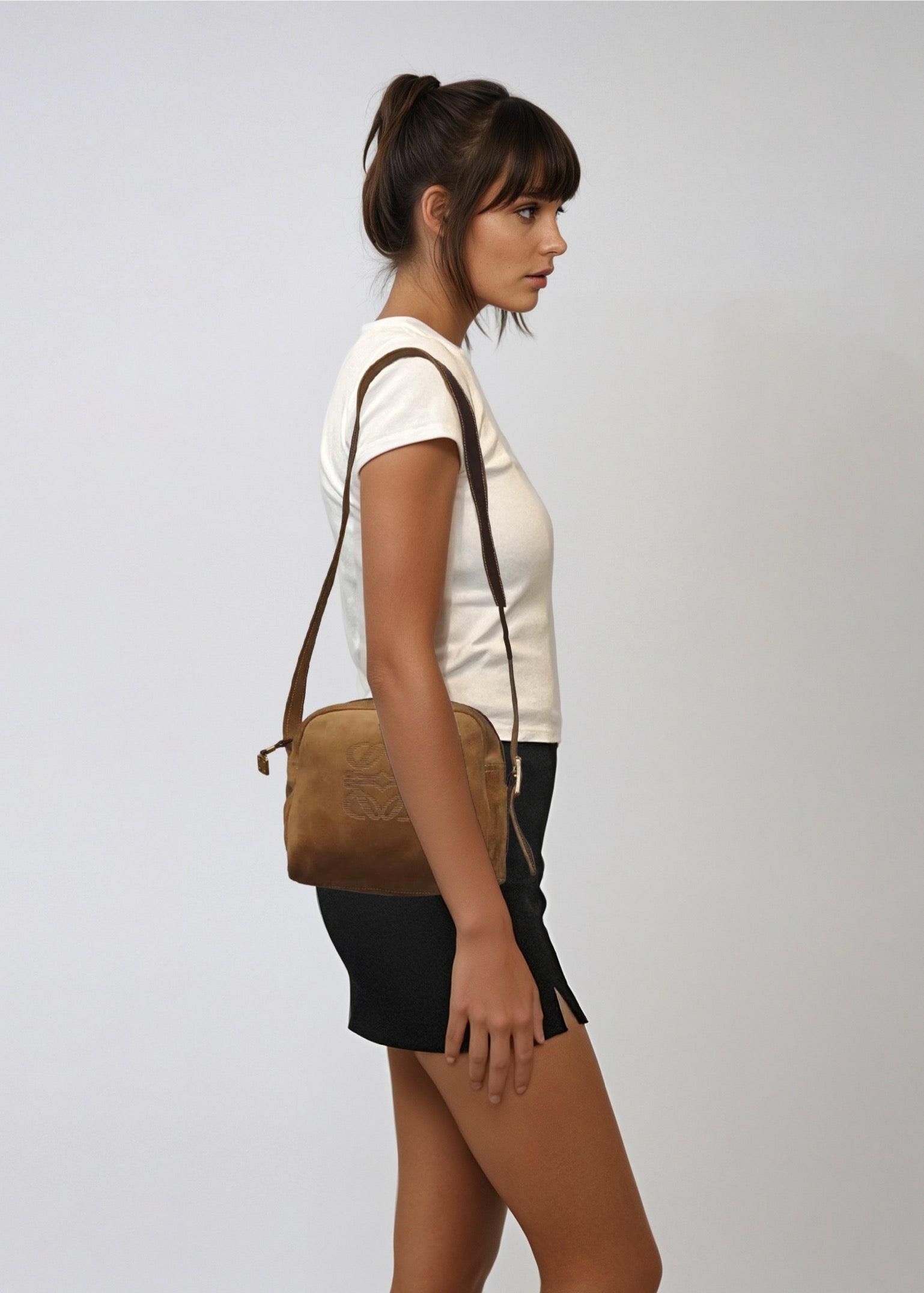 Loewe Tan Suede Crossbody