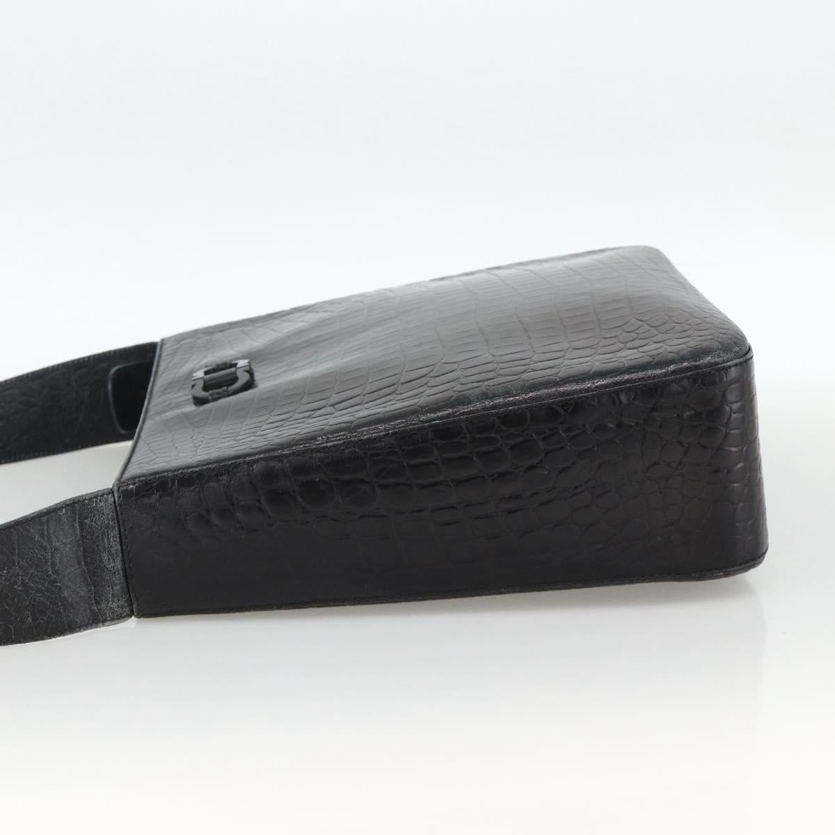 Ferragamo Black Leather Shoulder Bag