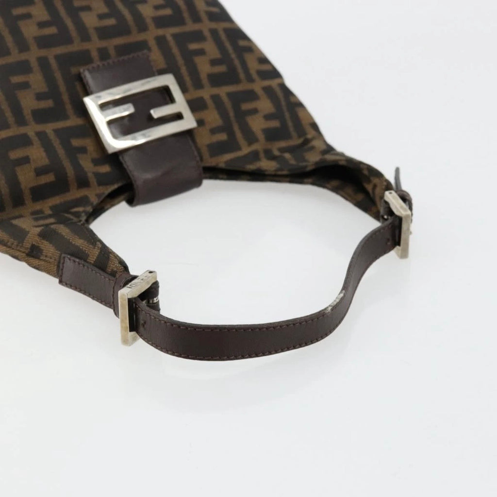 Fendi Brown Zucca Canvas Rounded Baguette