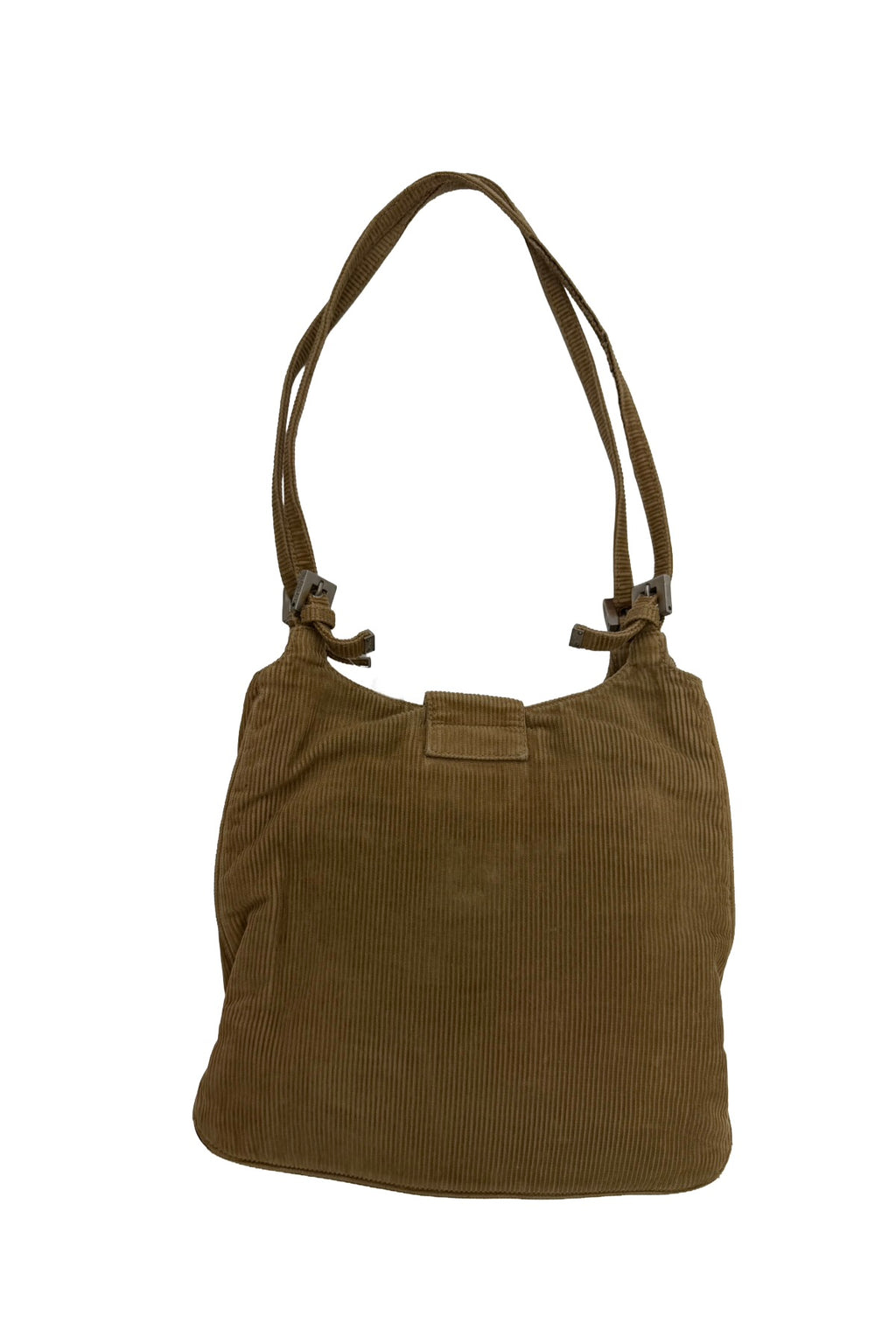 Fendi Tan Corduroy Shoulder Baguette